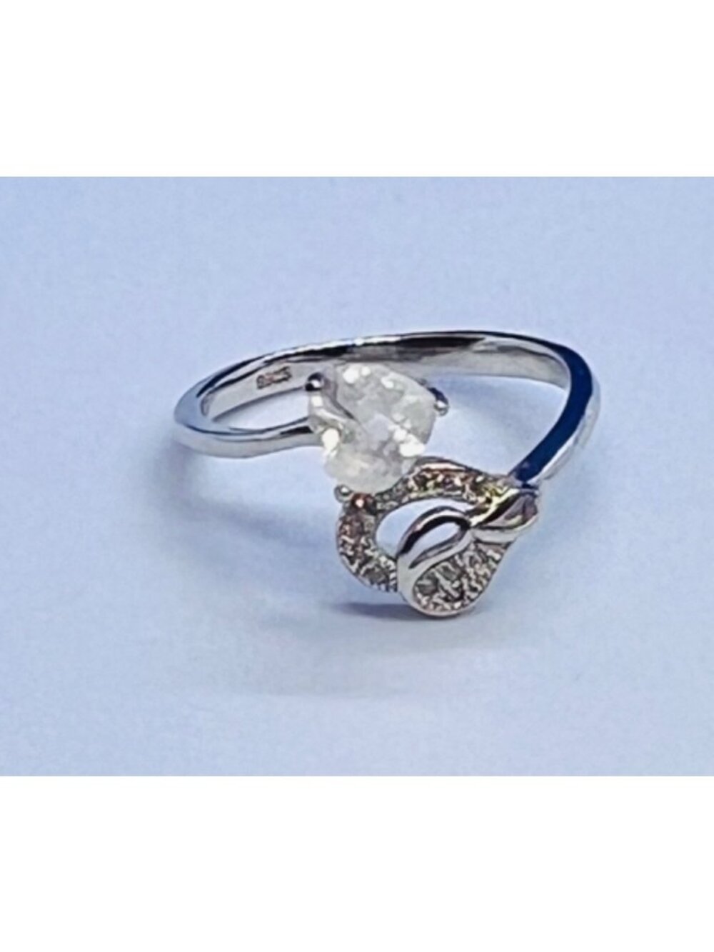 Natural Moonstone ring, size 7.5, on a .925 sterling silver band